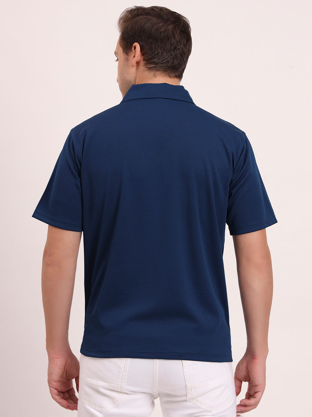 Cuban Collar Shirt- Airforce Blue.