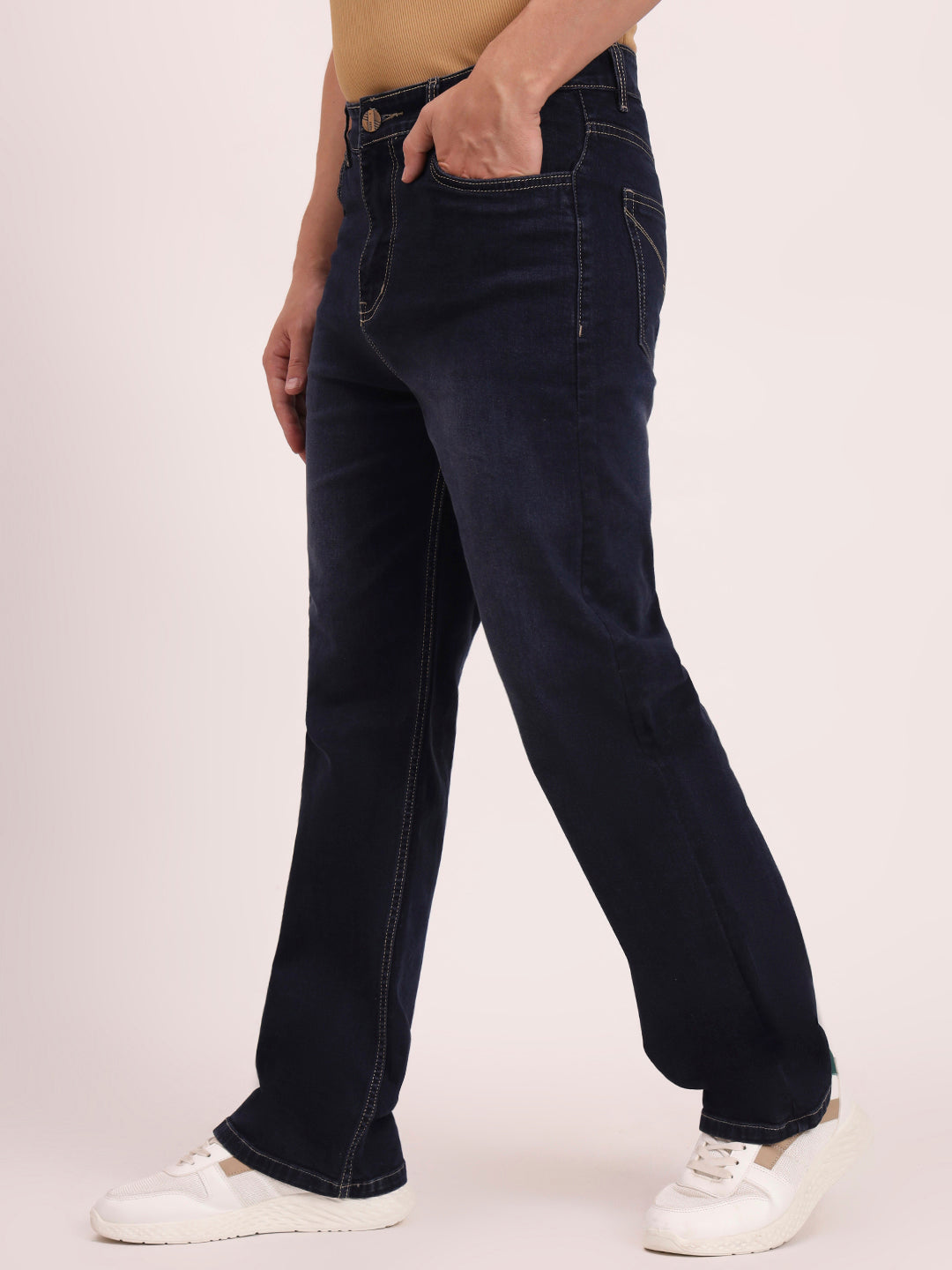 Straight Leg Jeans-RUSTIC BLUE