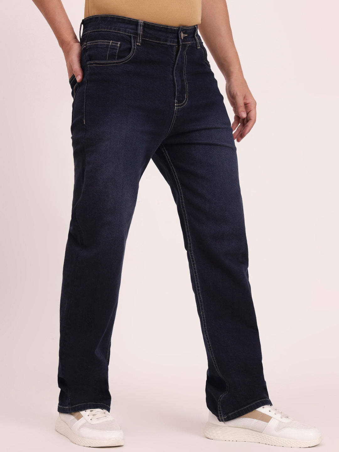 Straight Leg Jeans-RUSTIC BLUE