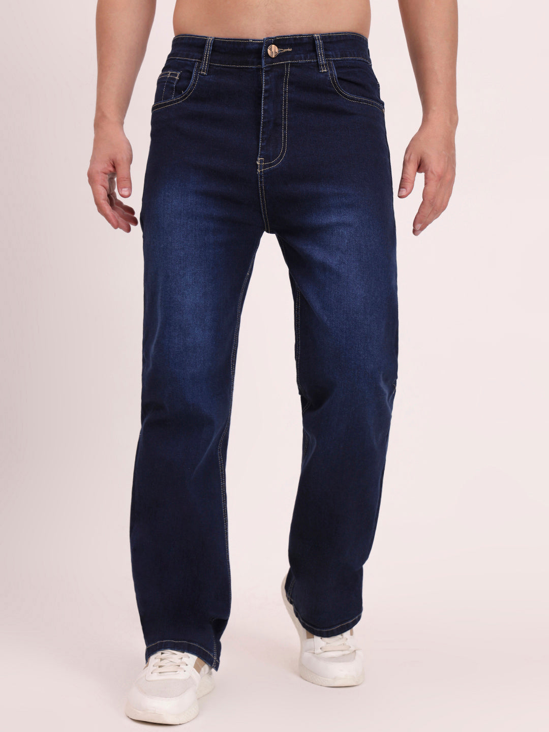 Straight Leg Jeans-Blue fade