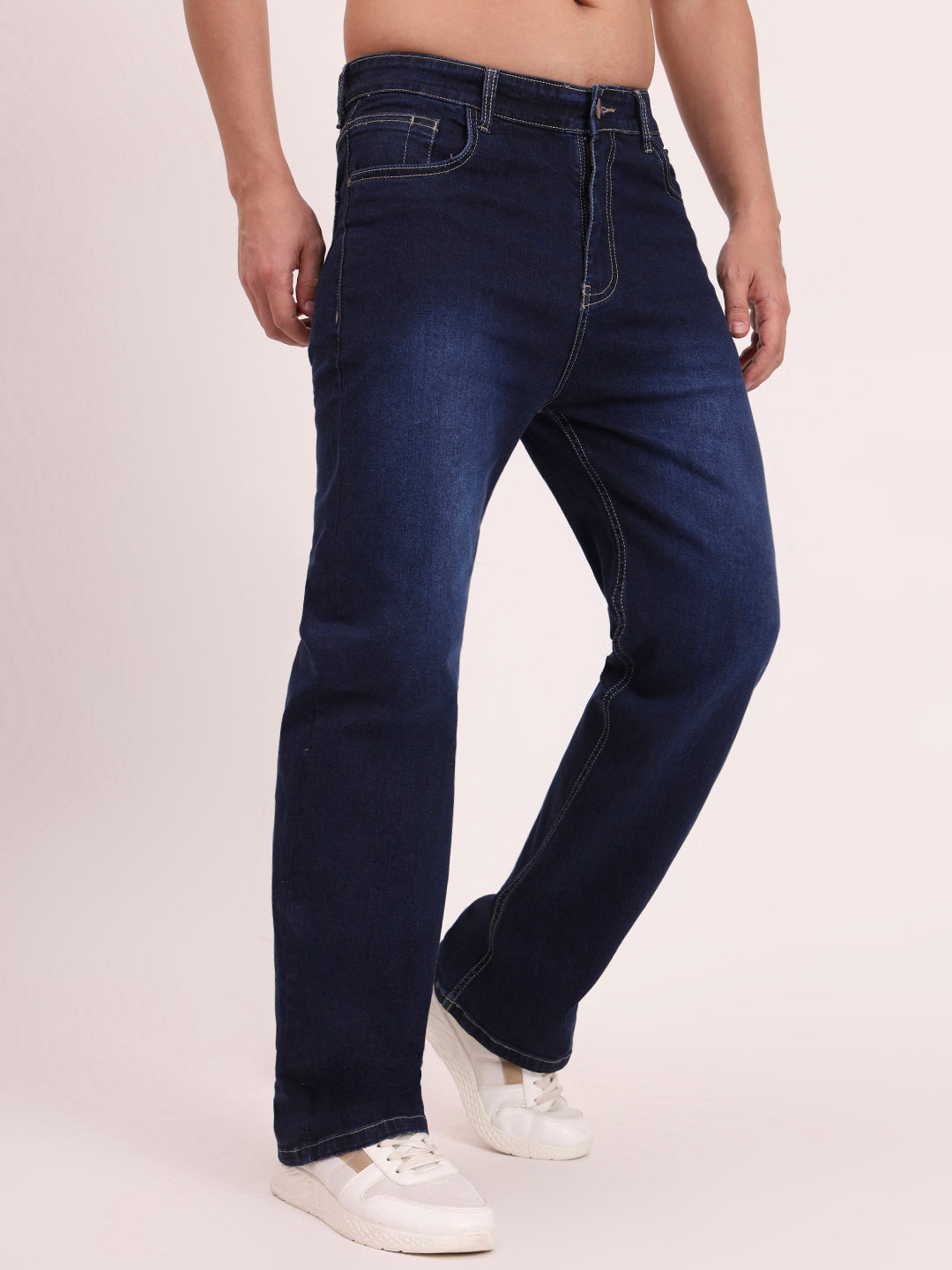 Straight Leg Jeans-Blue fade