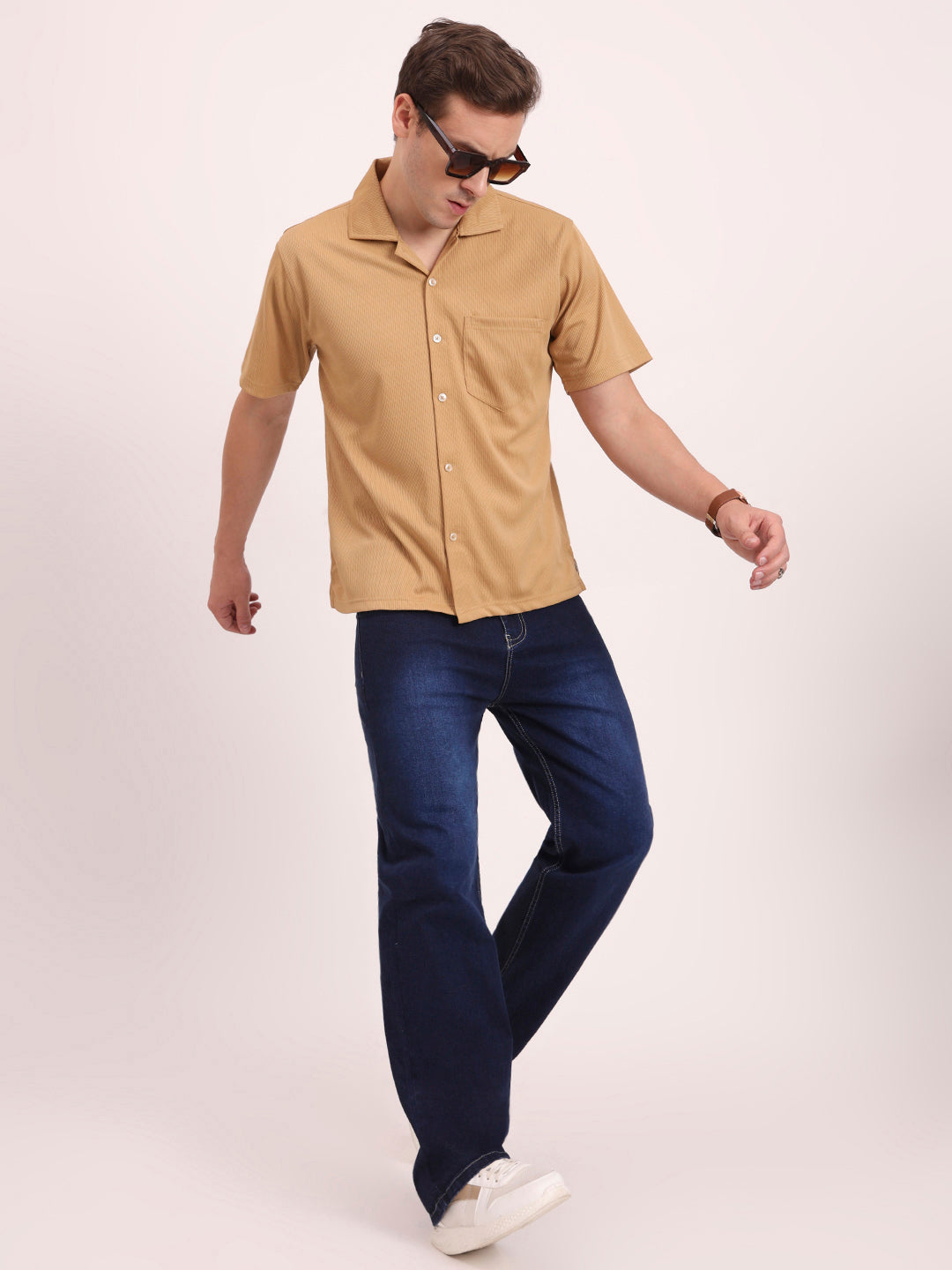 Straight Leg Jeans-Blue fade