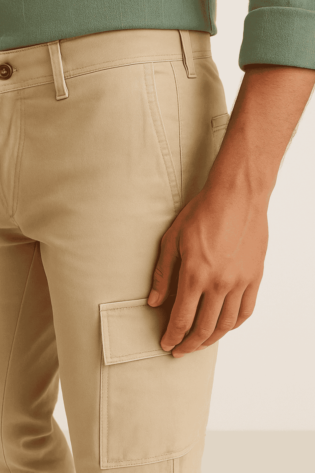 Six Pocket Joggers Beige