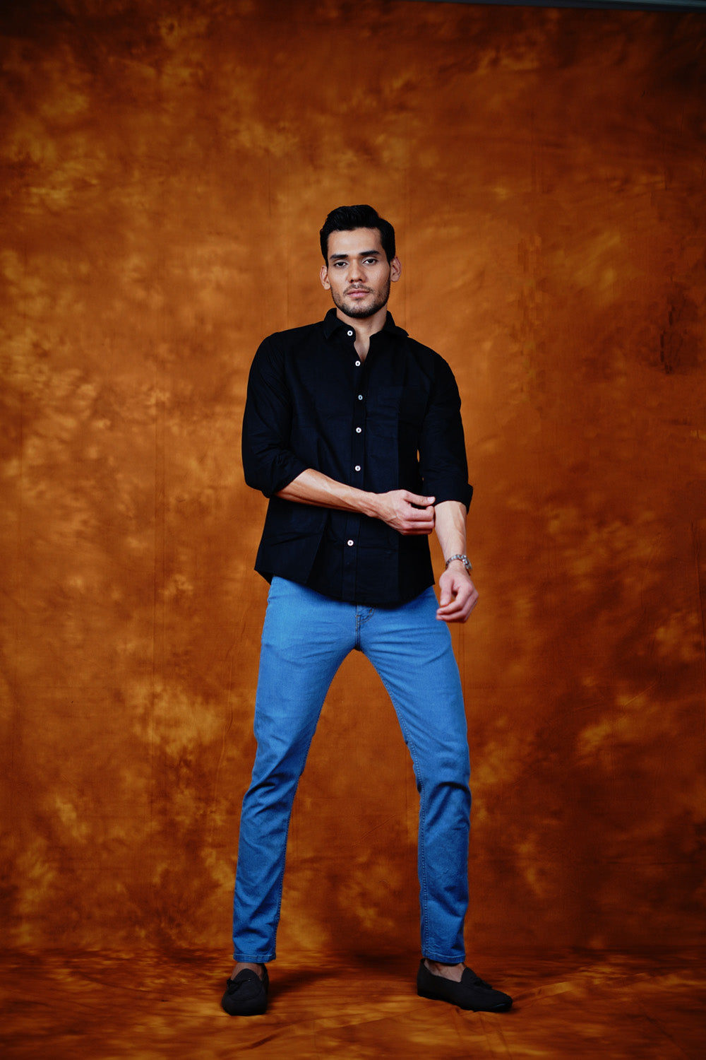 Mens Linen Shirts Black