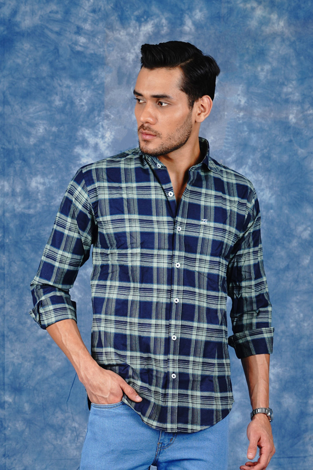 Mens Tarten Check Navy