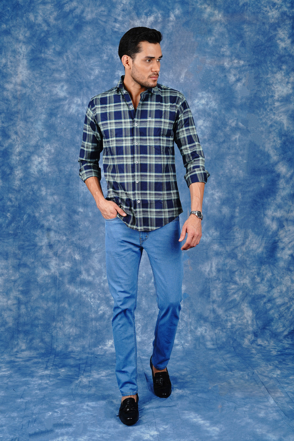 Mens Tarten Check Navy