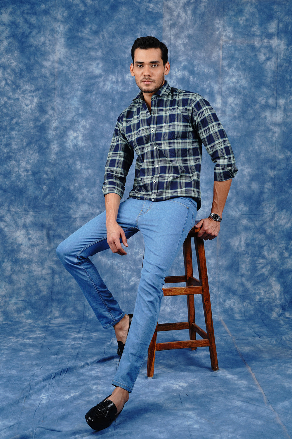 Mens Tarten Check Navy