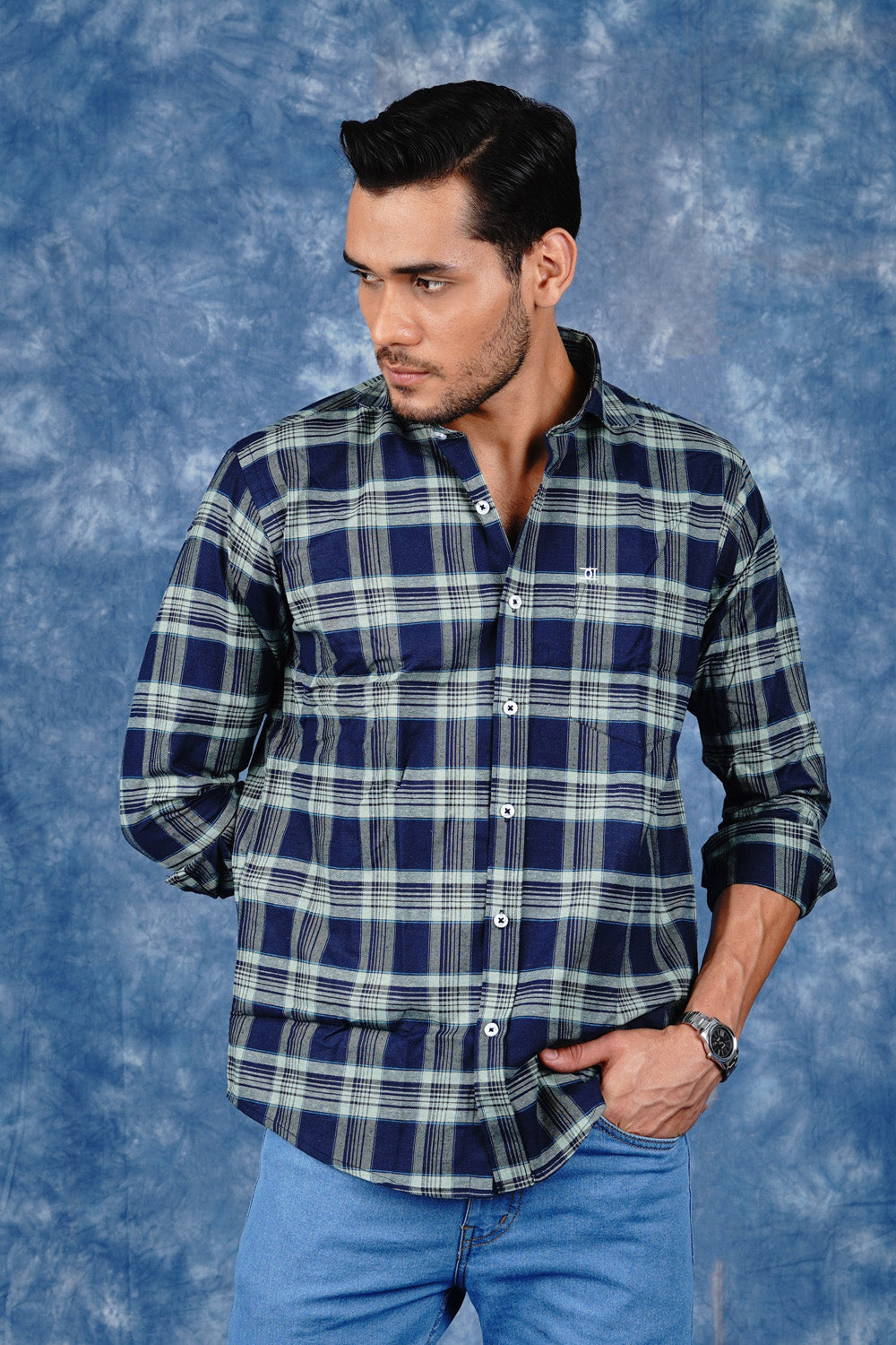 Mens Tarten Check Navy