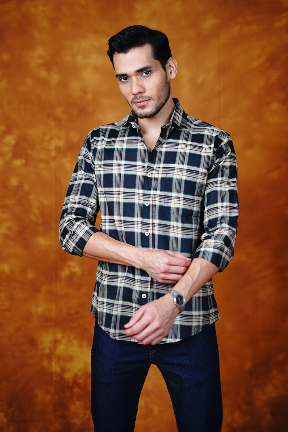 Mens Tarten Check Royal Mix