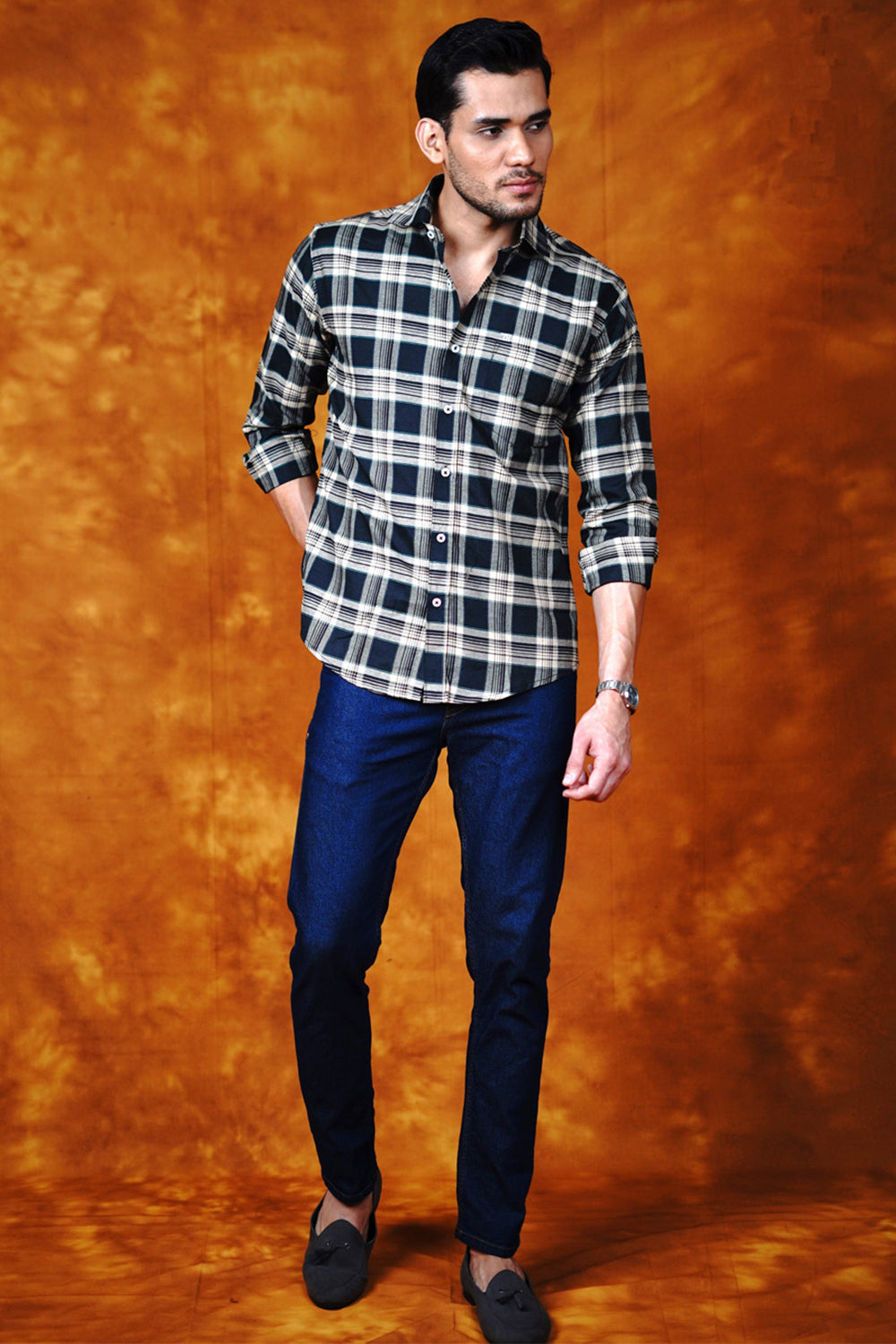 Mens Tarten Check Royal Mix