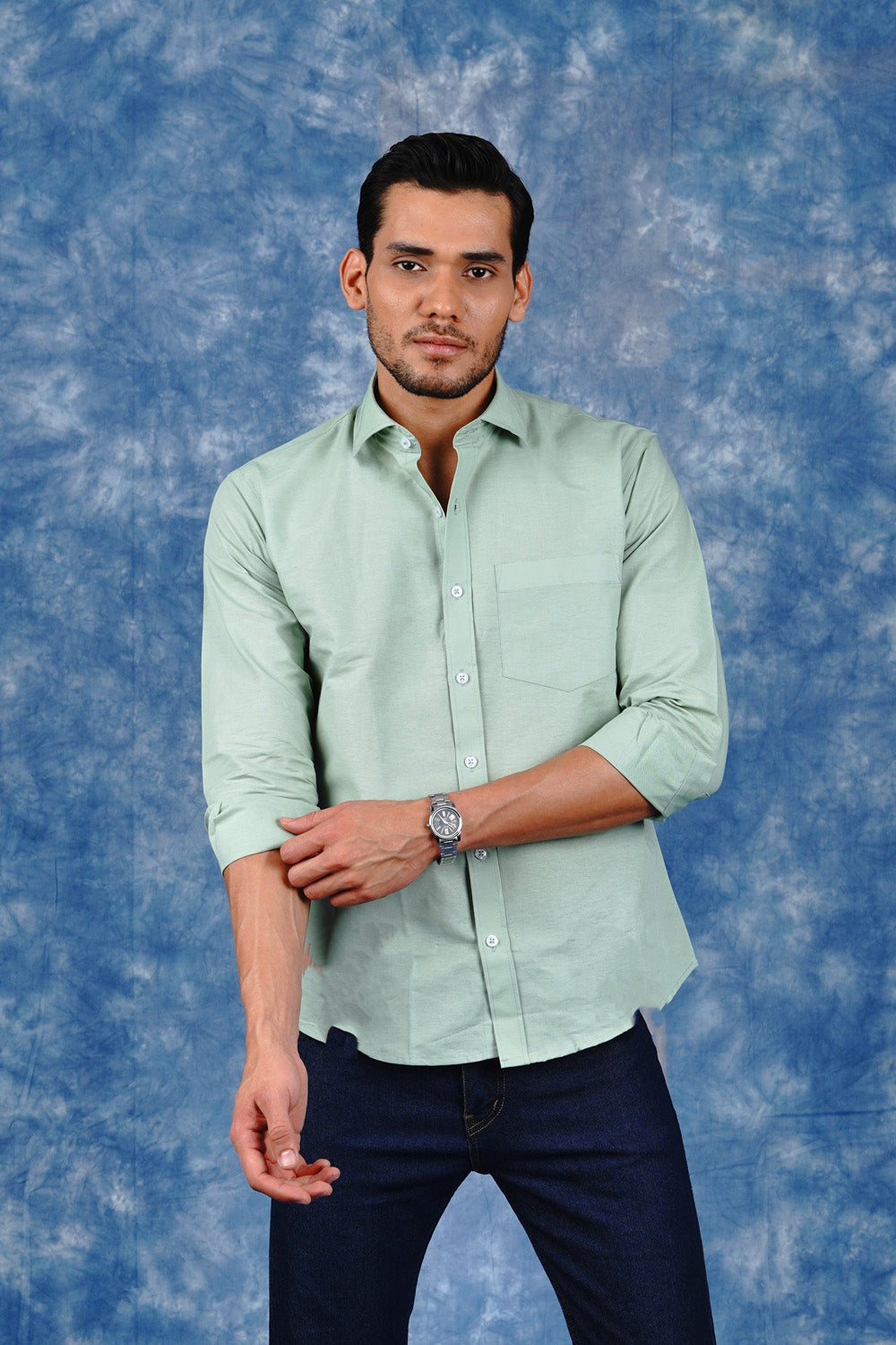 Mens Linen Shirts Light Green