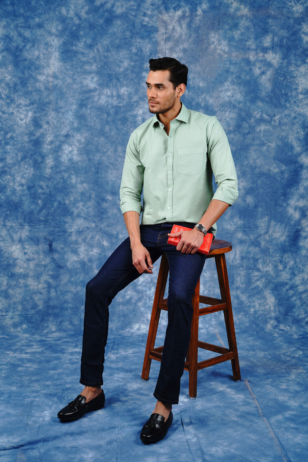 Mens Linen Shirts Light Green