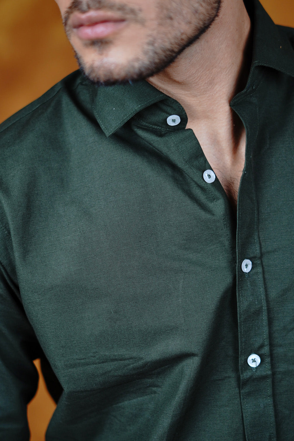 Mens Linen Shirts Olive
