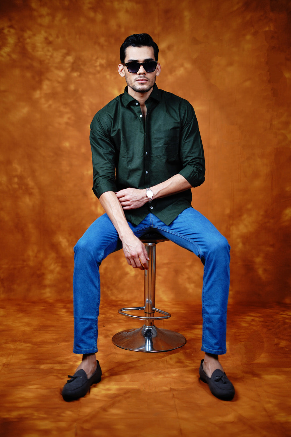 Mens Linen Shirts Olive