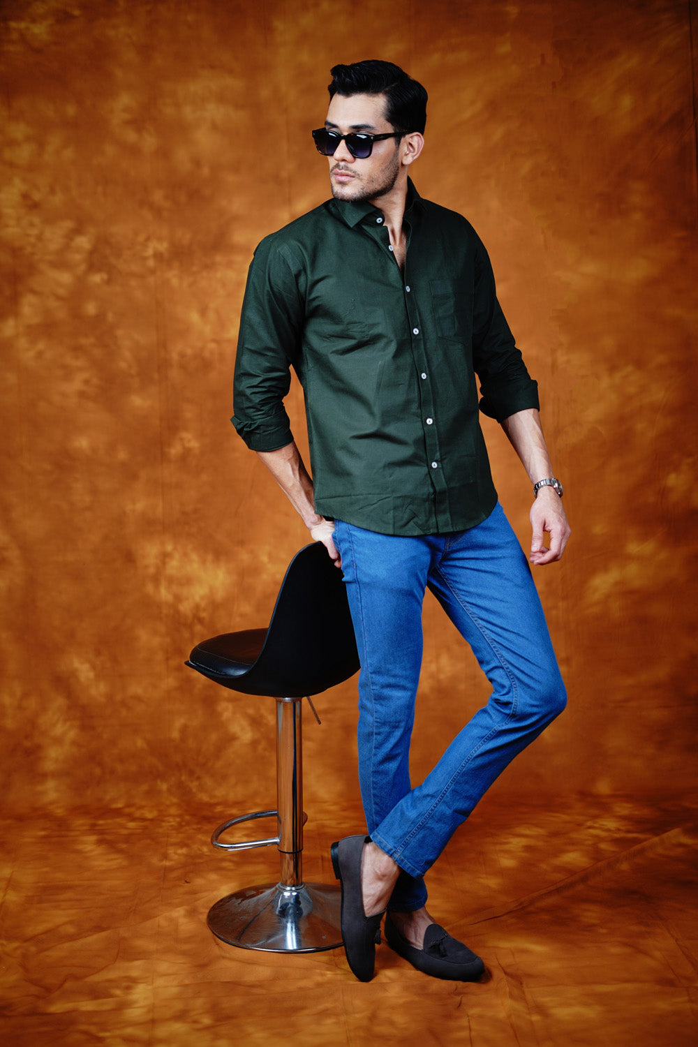 Mens Linen Shirts Olive
