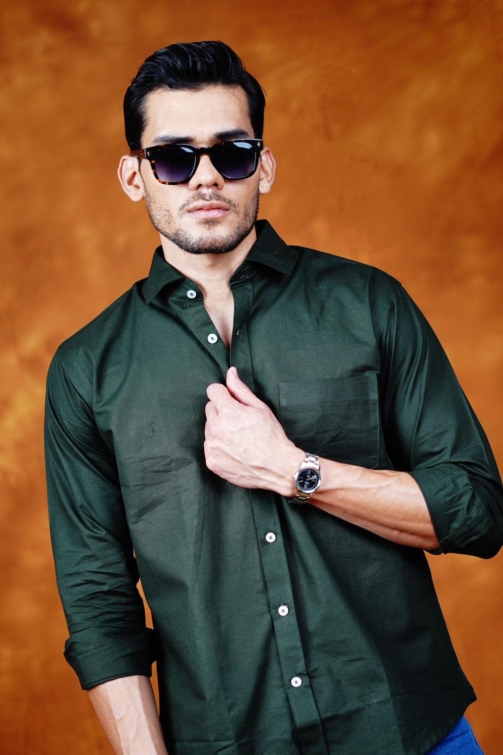 Mens Linen Shirts Olive