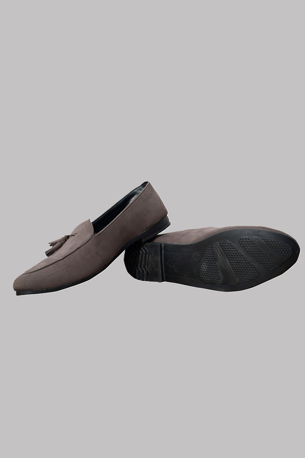 Grey Pu seude Loafers