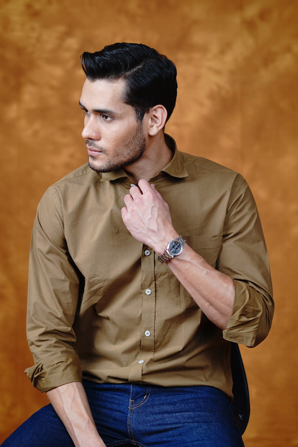 Mens Formal Shirts Tan