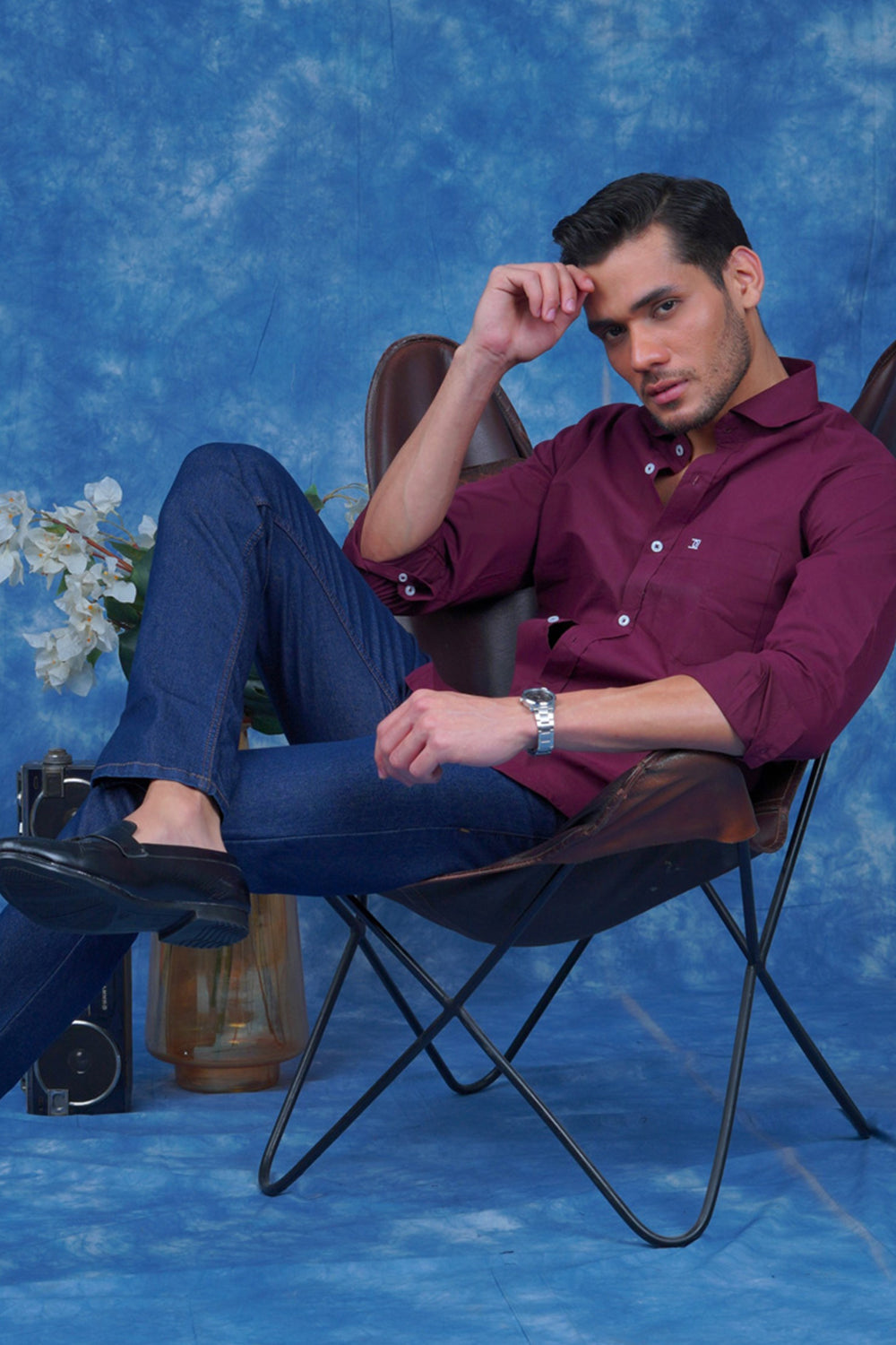Mens Formal Shirts Wine