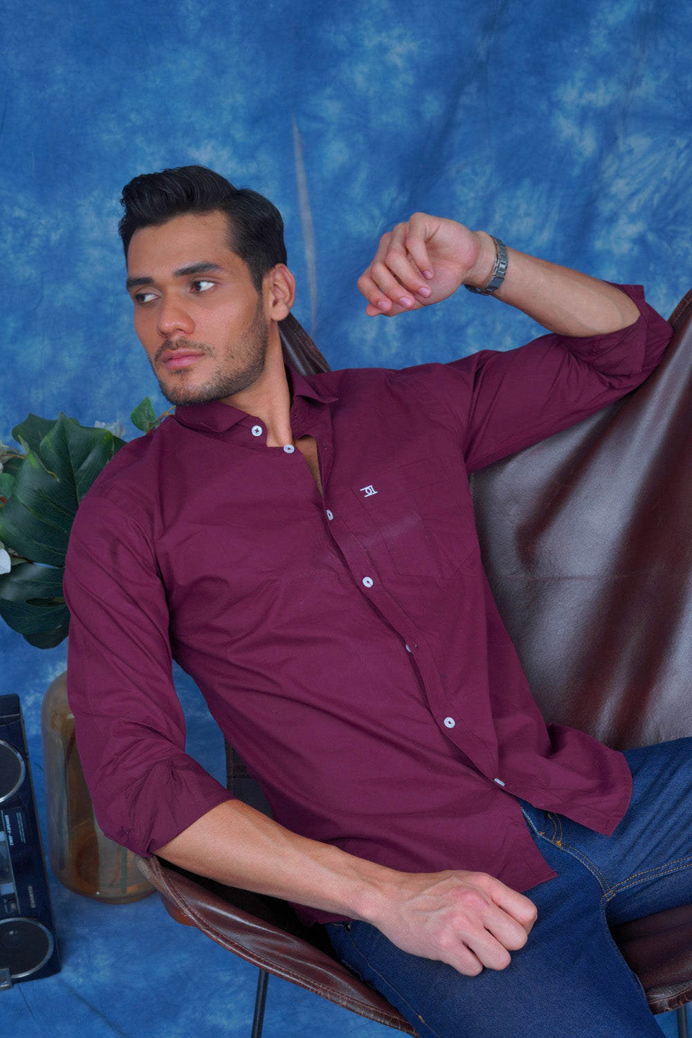 Mens Formal Shirts Wine