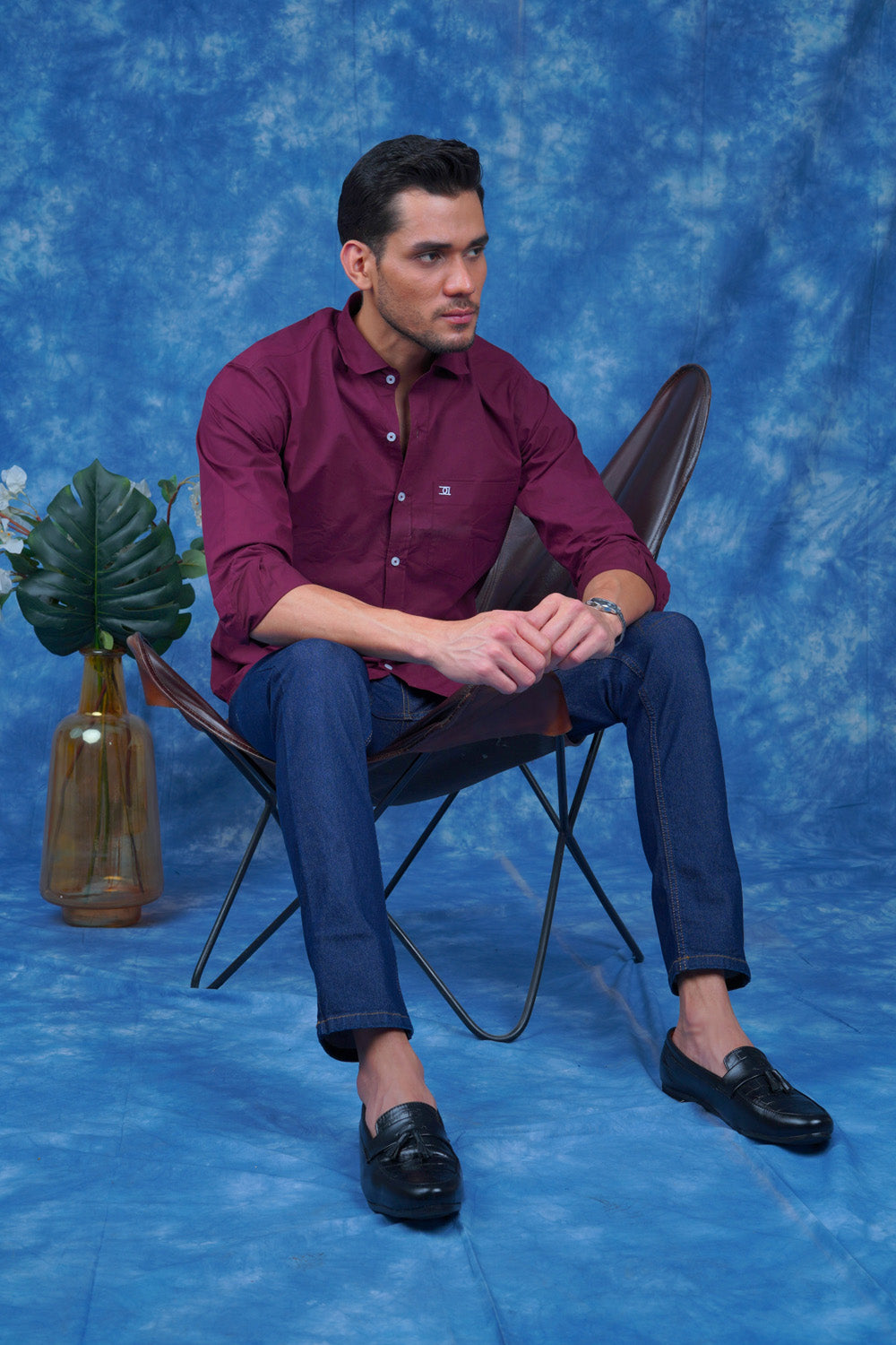 Mens Formal Shirts Wine