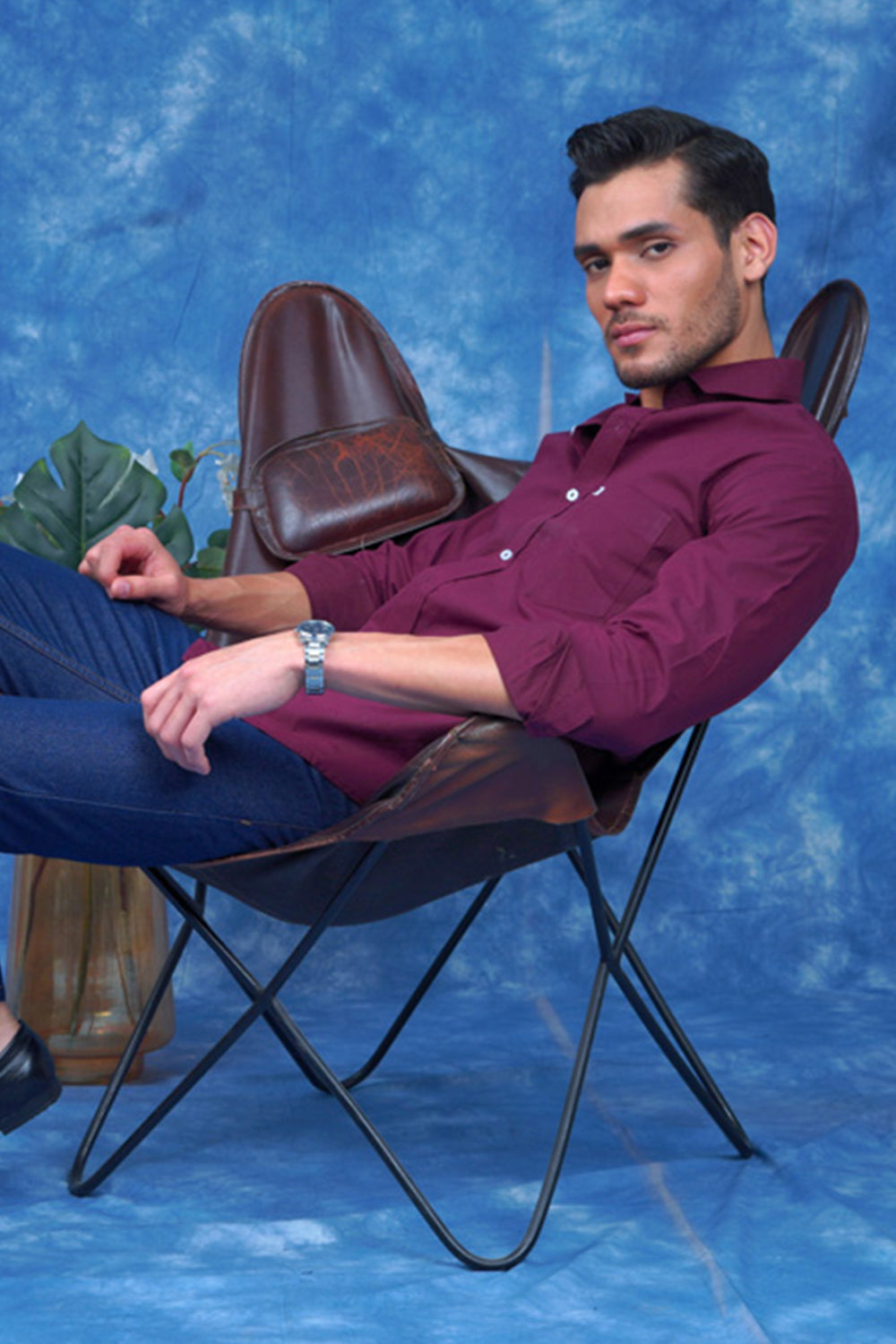 Mens Formal Shirts Wine