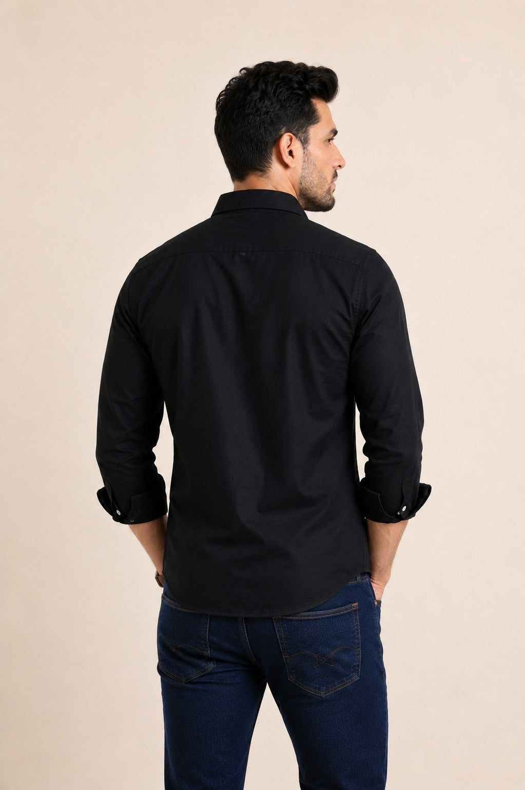Mens Linen Shirts Black