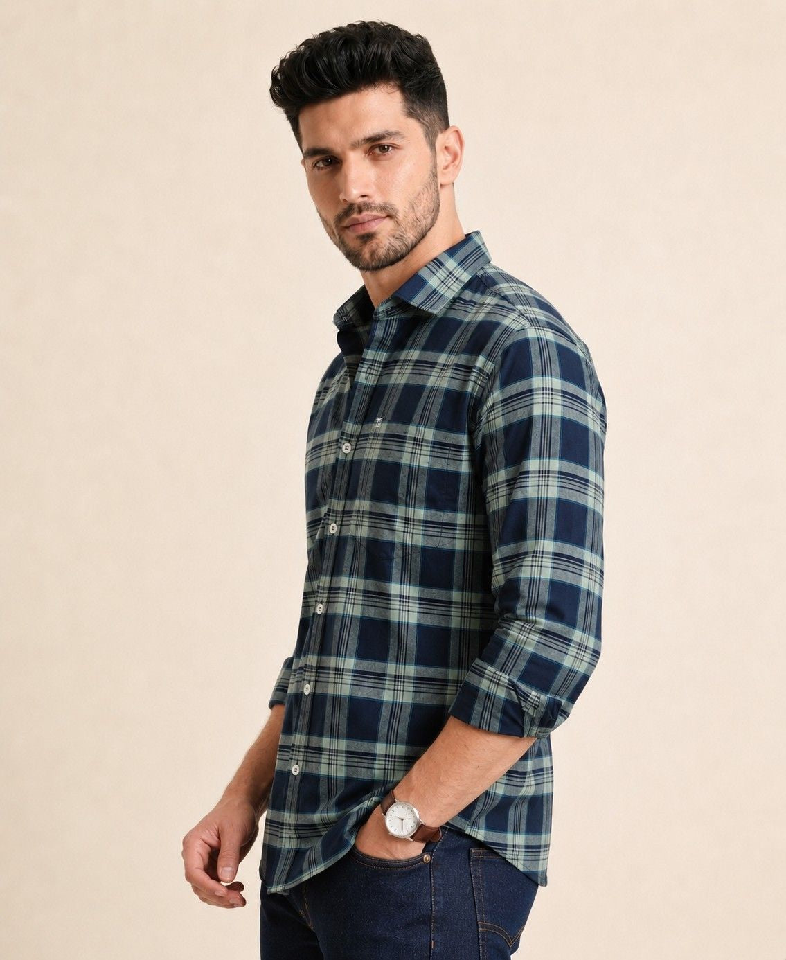Mens Tarten Check Navy