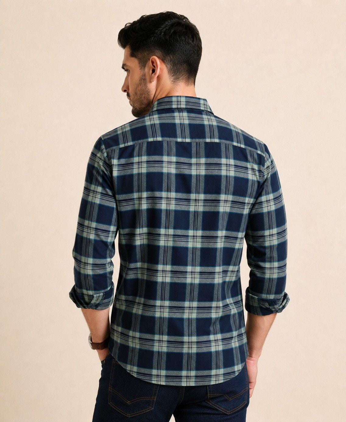 Mens Tarten Check Navy