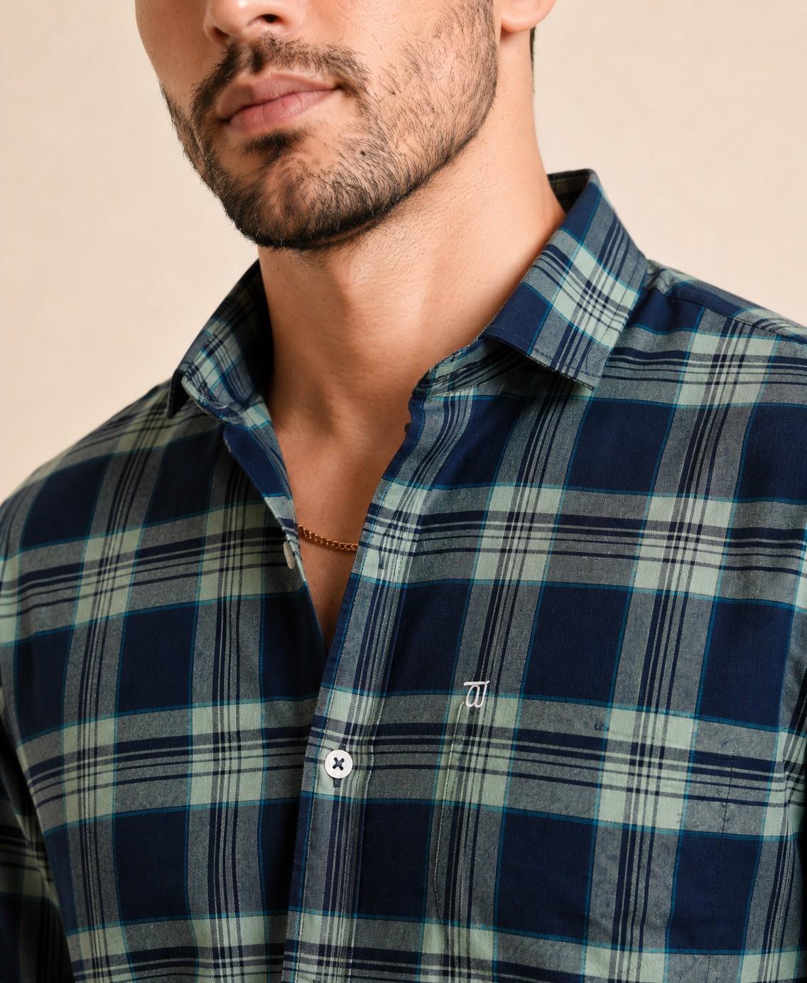 Mens Tarten Check Navy