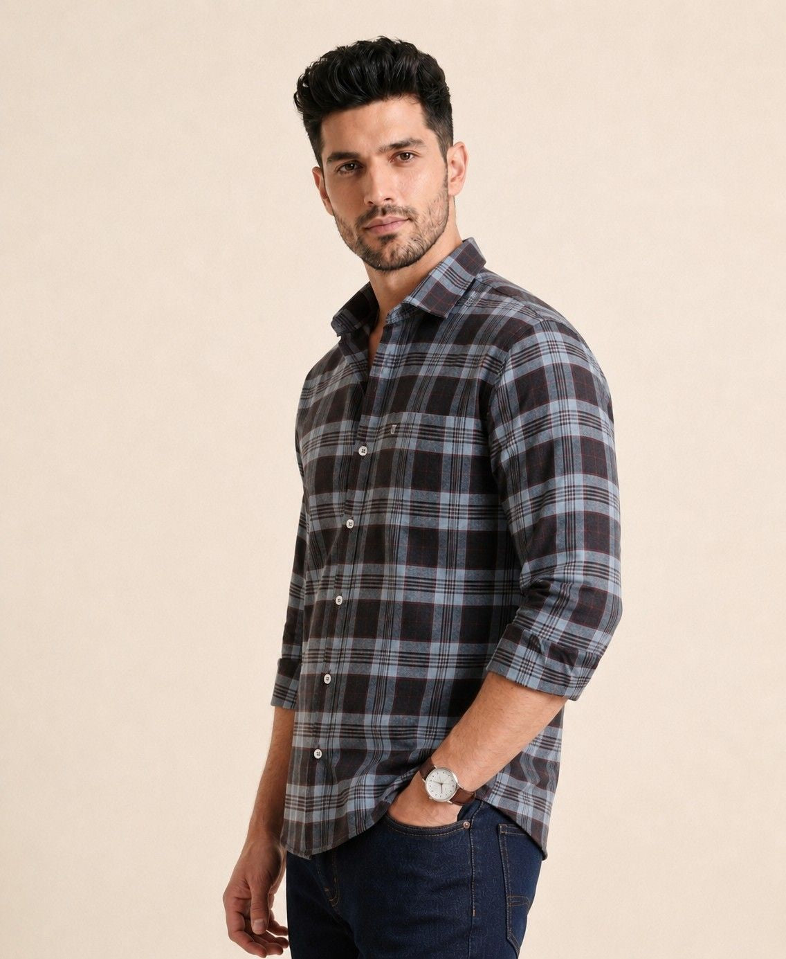 Mens Tarten Check Brown