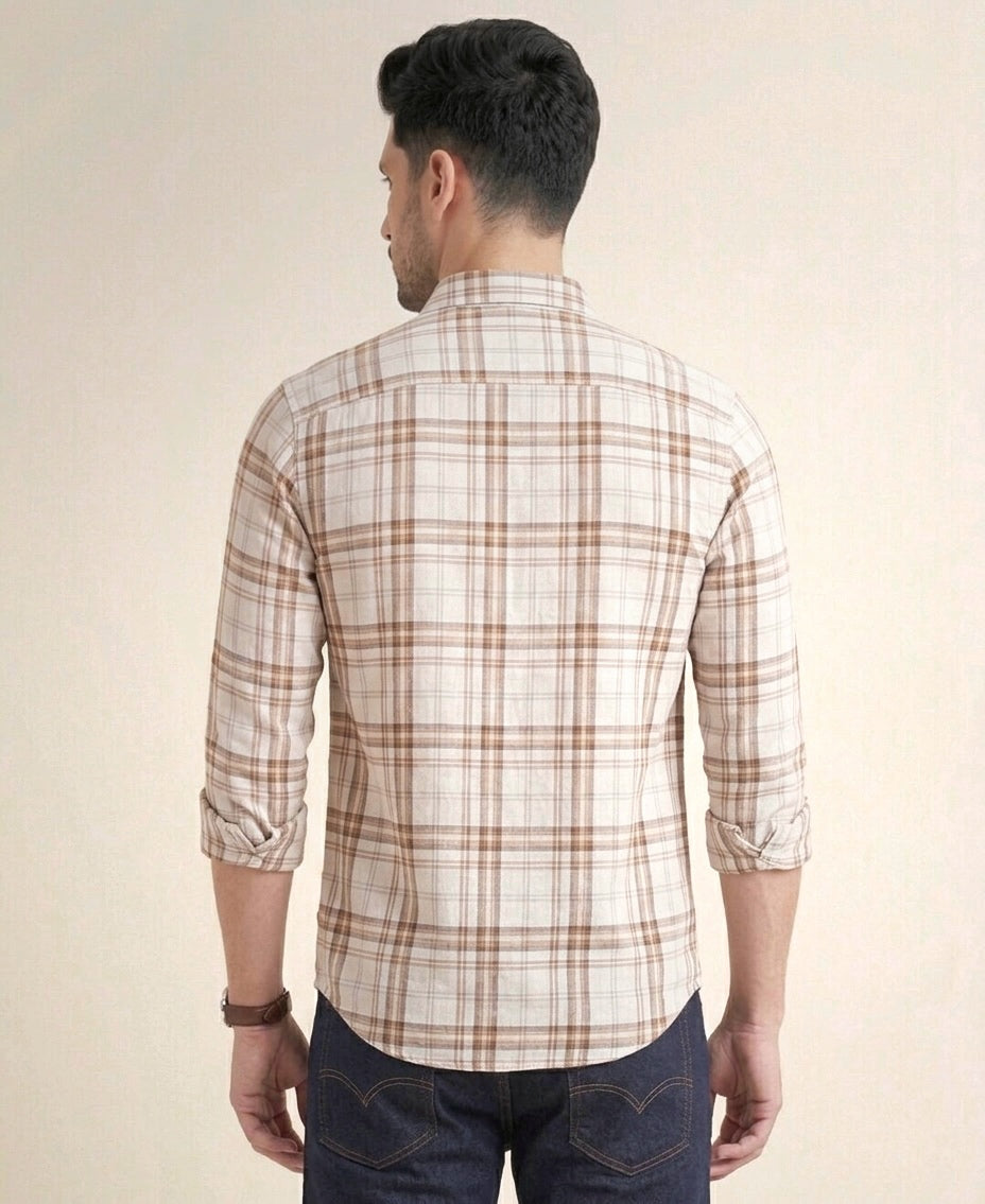 Mens Valle Check White Ton