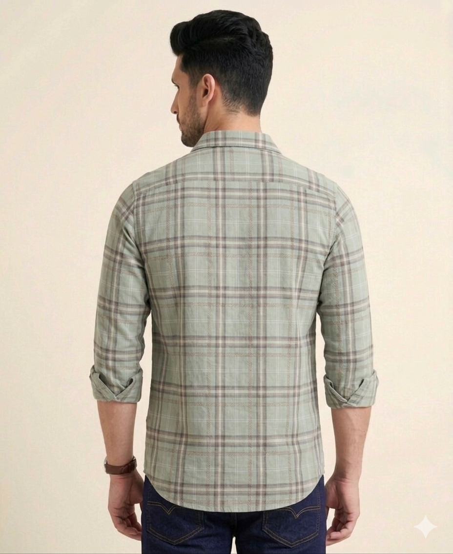 Mens Valle Check Ferngreen