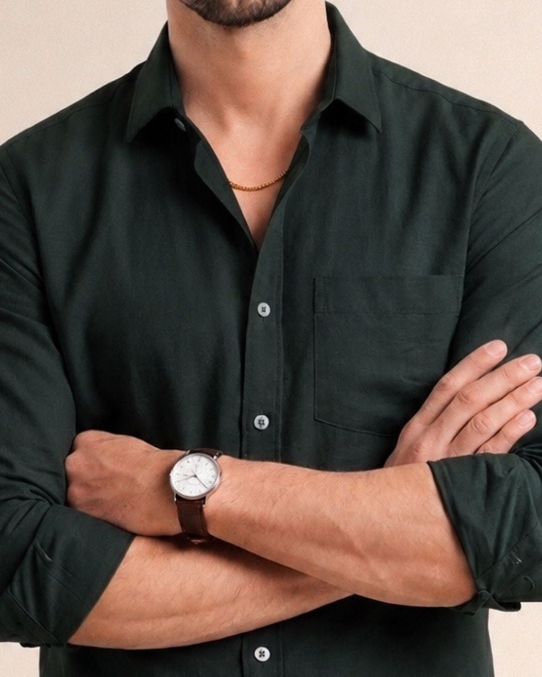 Mens Linen Shirts Olive