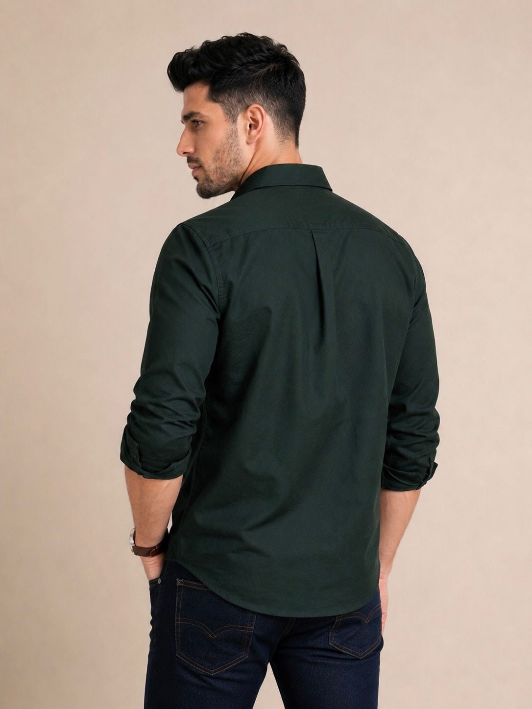 Mens Linen Shirts Olive