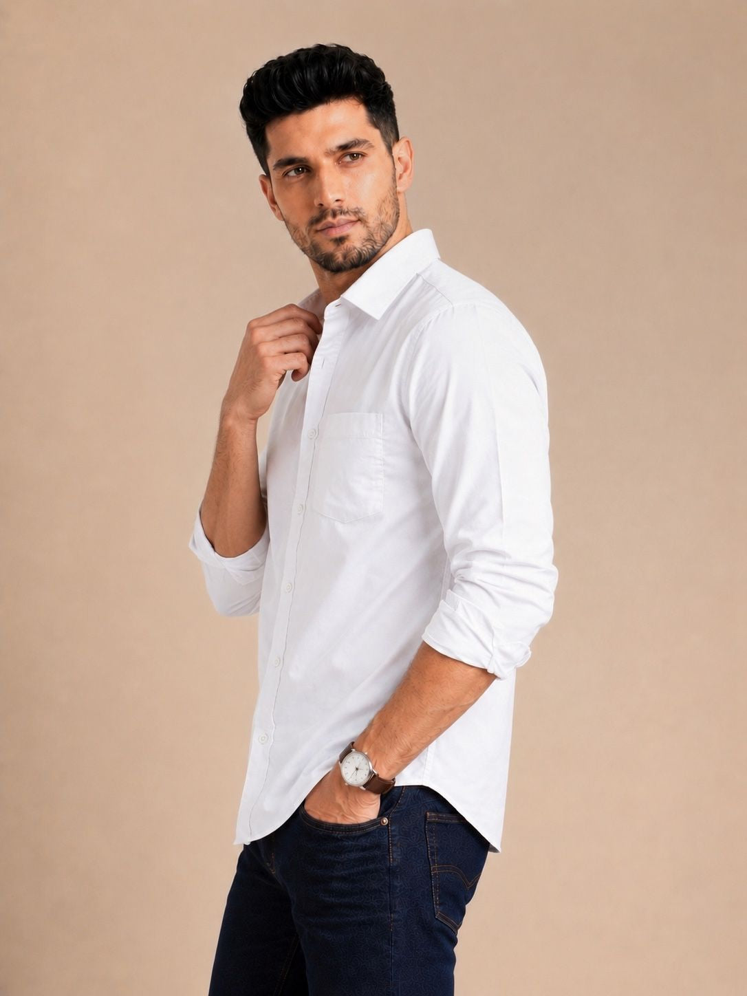 Mens Linen Shirts White
