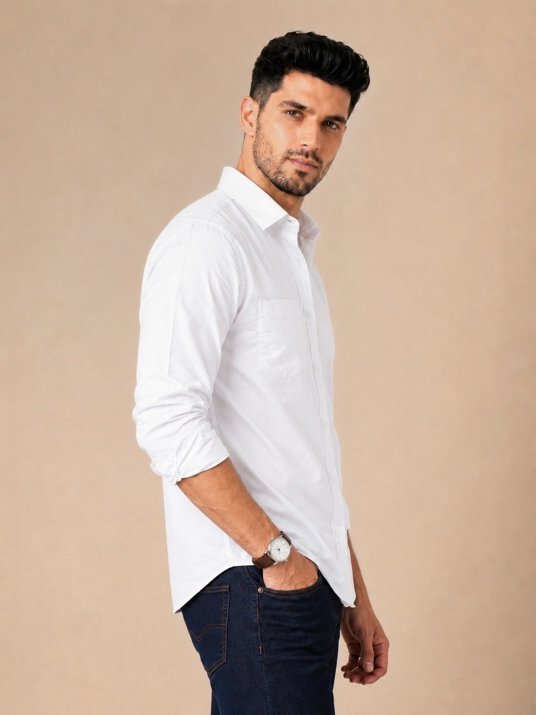 Mens Linen Shirts White