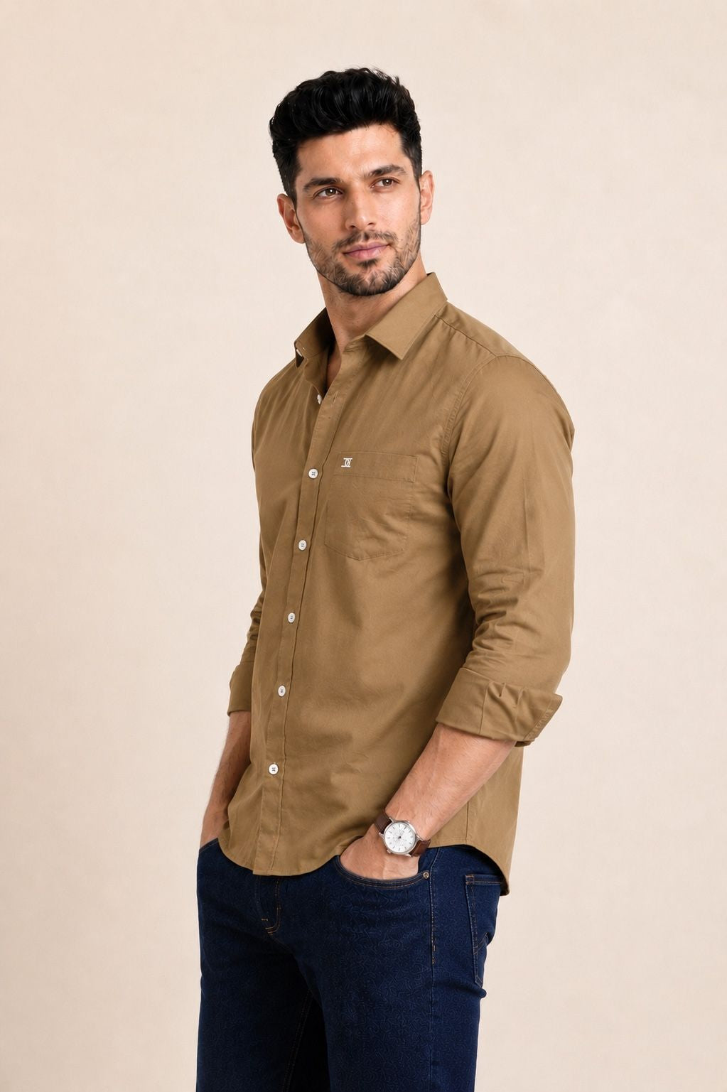 Mens Formal Shirts Tan