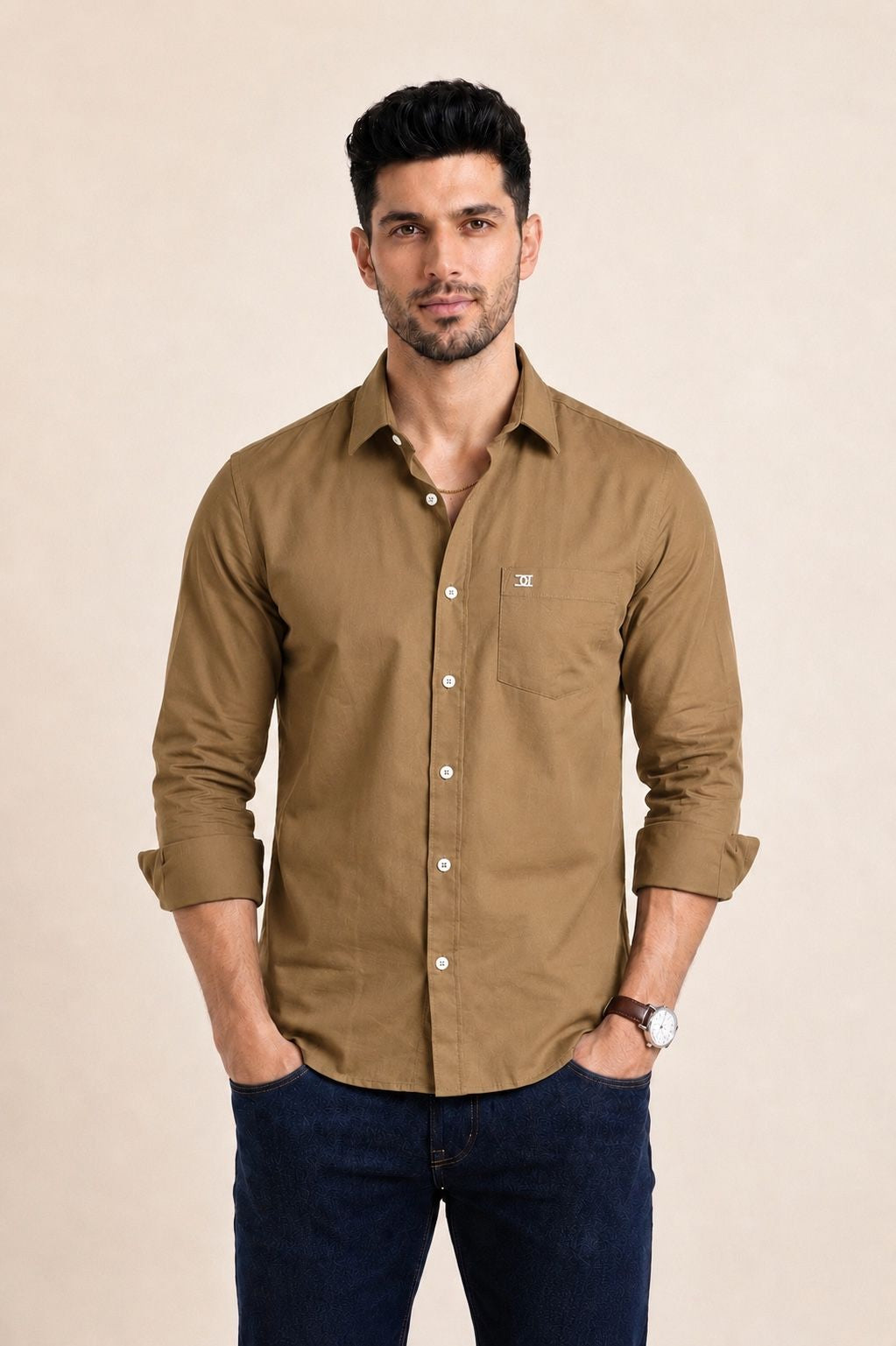Mens Formal Shirts Tan