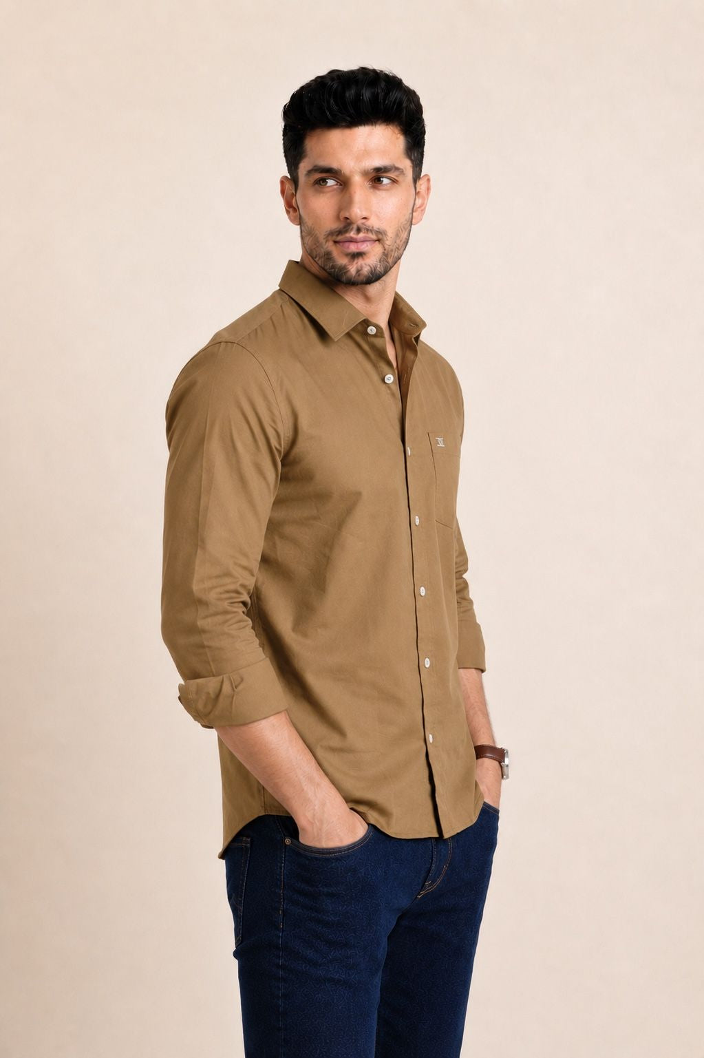 Mens Formal Shirts Tan