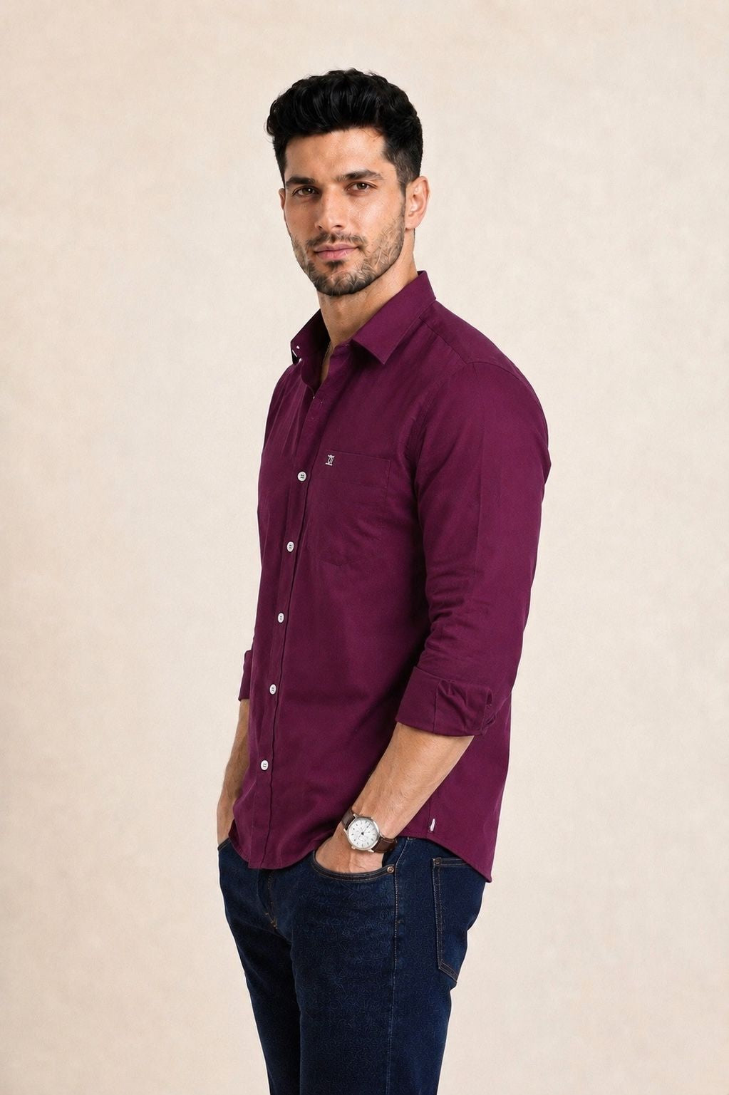 Mens Formal Shirts Wine