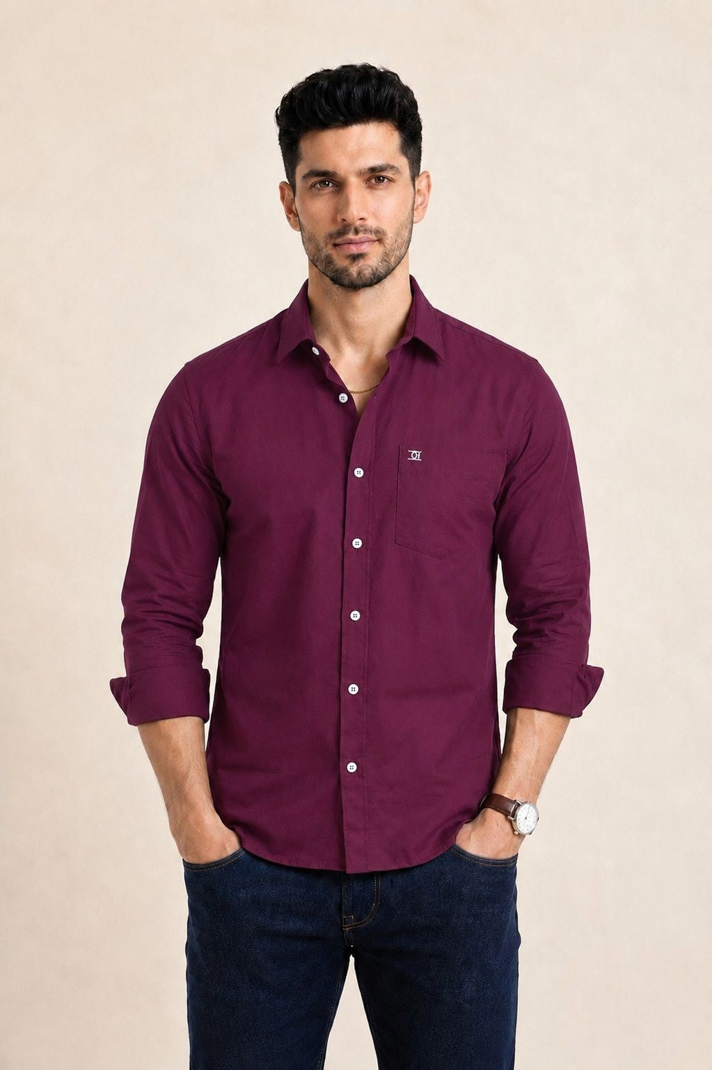 Mens Formal Shirts Wine