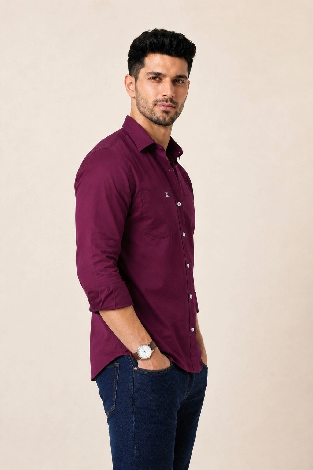 Mens Formal Shirts Wine