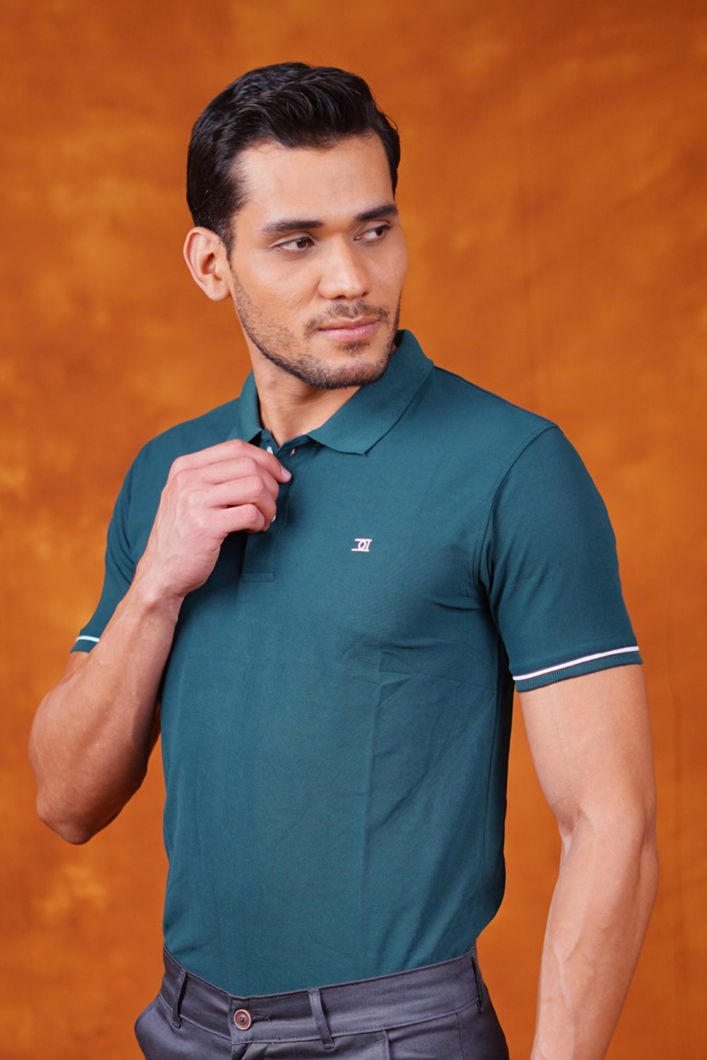 Navy and green polo best sale